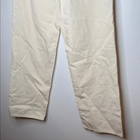 NWT The Wide-Leg Jean in Summer Denim ecru wash tan jeans size 28 - Picture 8 of 9